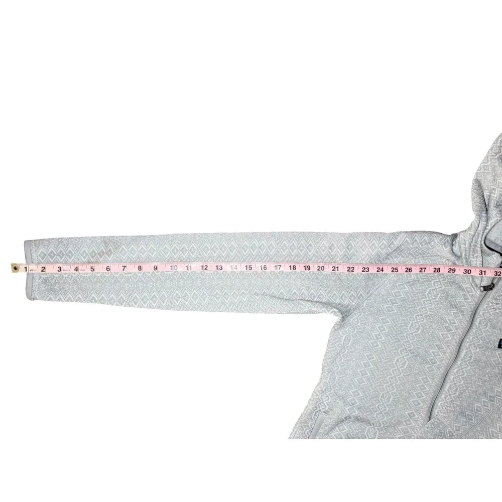 Patagonia Full Zip Hooded Jacket Women Small Gray Geometric Sweater - Picture 8 of 8